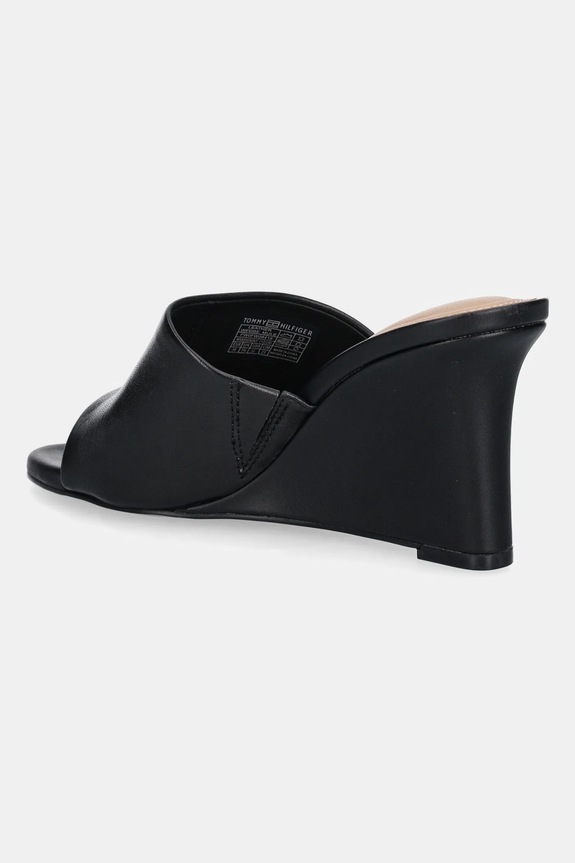 Παπούτσια Παντόφλες Tommy Hilfiger LEATHER WEDGE MULE FW0FW08418 μαύρο