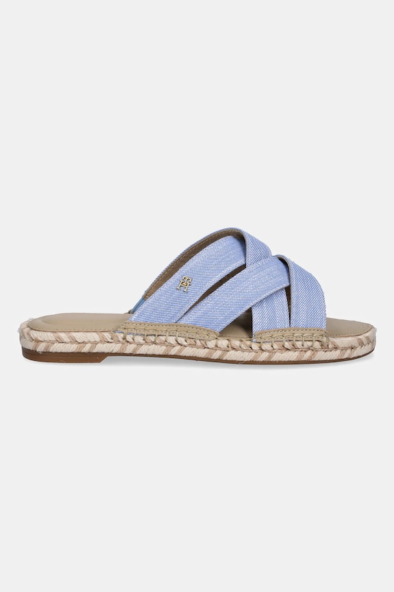 Šľapky Tommy Hilfiger CHAMBRAY ESPADRILLE MULE FW0FW08501 modrá SS25
