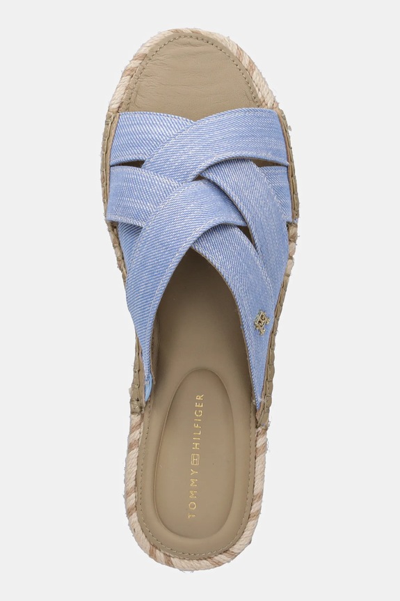 Šľapky Tommy Hilfiger CHAMBRAY ESPADRILLE MULE modrá FW0FW08501