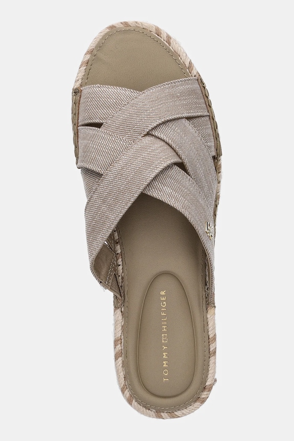 Šľapky Tommy Hilfiger CHAMBRAY ESPADRILLE MULE béžová FW0FW08501