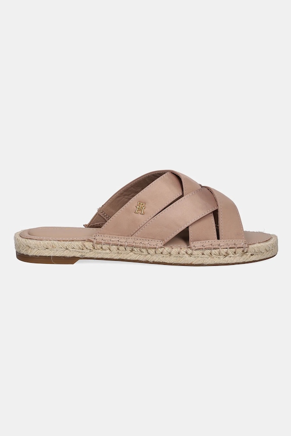 Šľapky Tommy Hilfiger SATIN ESPADRILLE MULE FW0FW08502 béžová SS25