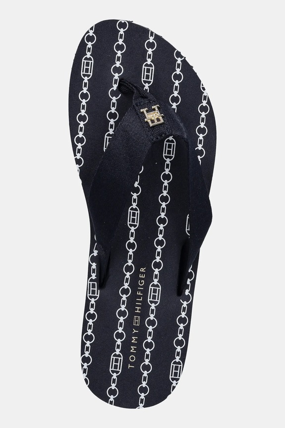 Σαγιονάρες Tommy Hilfiger TH CHAIN PRINT BEACH SANDAL σκούρο μπλε FW0FW08514