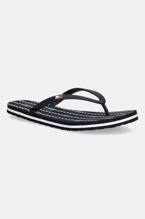Σαγιονάρες Tommy Hilfiger HILFIGER STRAP BEACH SANDAL φλατ σκούρο μπλε FW0FW08518