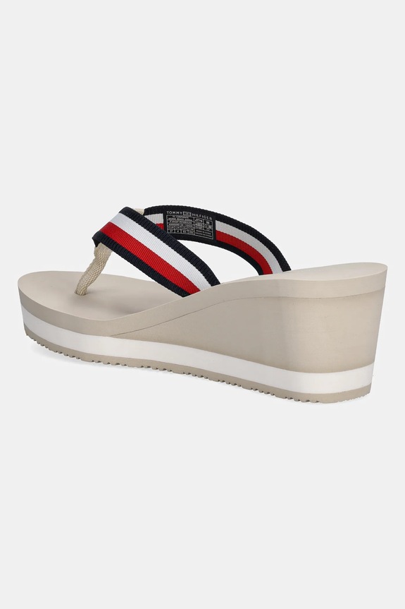 Obuv Šľapky Tommy Hilfiger TH CORPORATE WEDGE BEACH SANDAL FW0FW08520 béžová