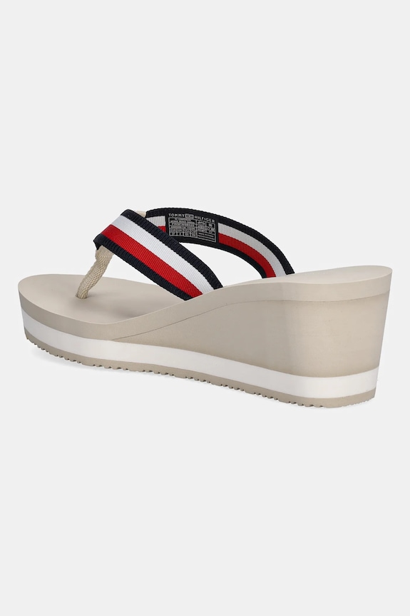 Obuv Šľapky Tommy Hilfiger TH CORPORATE WEDGE BEACH SANDAL FW0FW08520 béžová