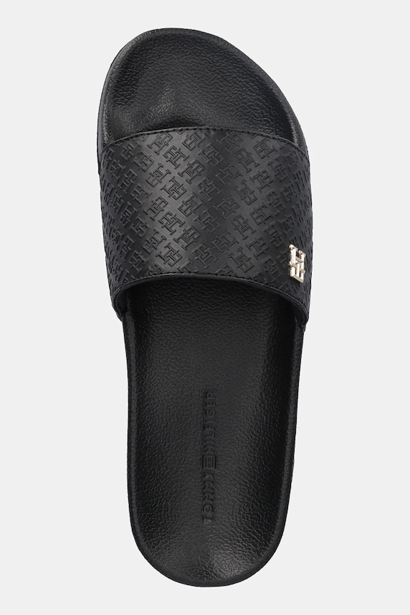 Tommy Hilfiger klapki TH MONOGRAM POOLSIDE czarny FW0FW08525