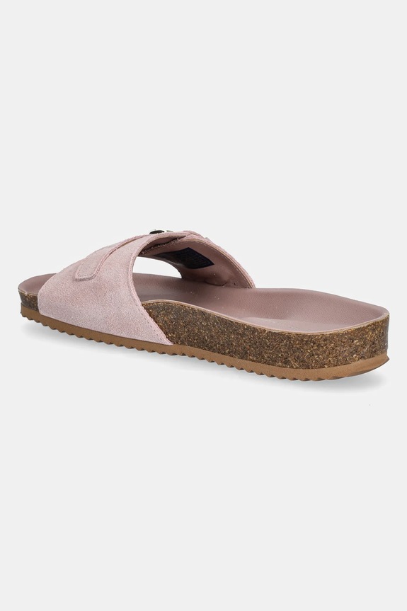 Cipők Tommy Hilfiger papucs velúrból SOFT SUEDE ADJUSTABLE MULE FW0FW08809 rózsaszín