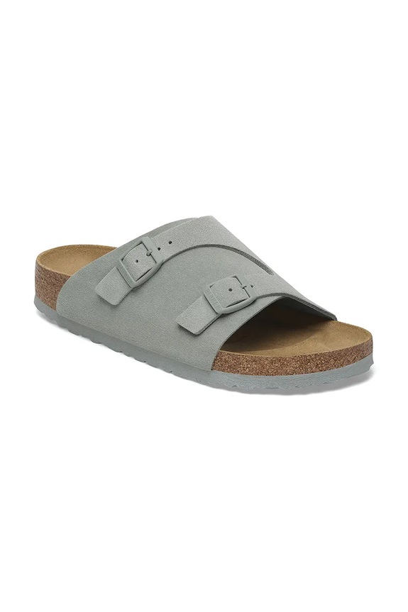 Birkenstock klapki zamszowe Zürich 1029166 niebieski SS25