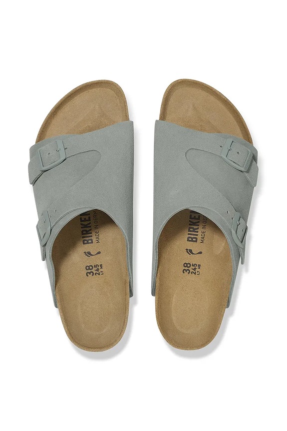 Birkenstock klapki zamszowe Zürich 1029166 niebieski