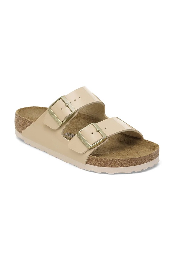 Birkenstock klapki Arizona Patent 1013069 beżowy SS25