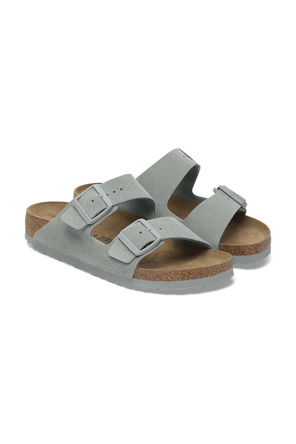 Birkenstock klapki zamszowe Arizona niebieski 1029215