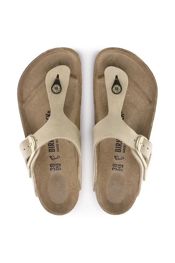 Σαγιονάρες nubuck Birkenstock Gizeh Big Buckle 1024007 μπεζ