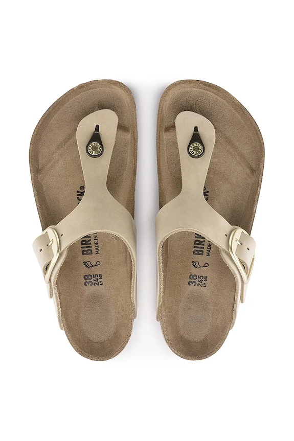 Σαγιονάρες nubuck Birkenstock Gizeh Big Buckle 1024007 μπεζ
