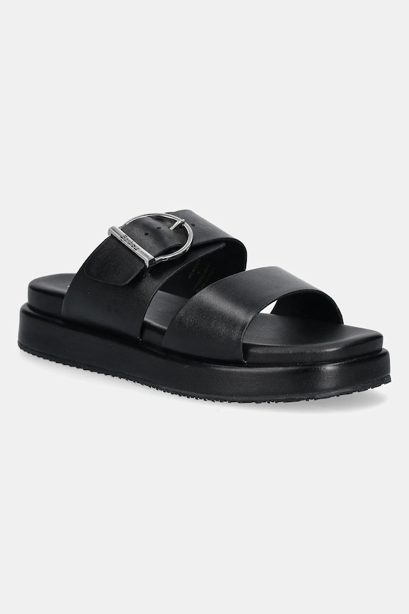 Δερμάτινες παντόφλες Barbour Adele ίσια πλατφόρμα μαύρο LFO0761BK51