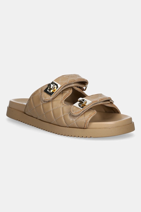 Δερμάτινες παντόφλες Steve Madden Schmona-CN φλατ μπεζ SM11003714.217
