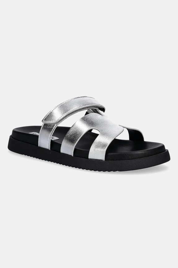 Kožené šľapky Steve Madden Missile usňová koža strieborná SM11003028.915