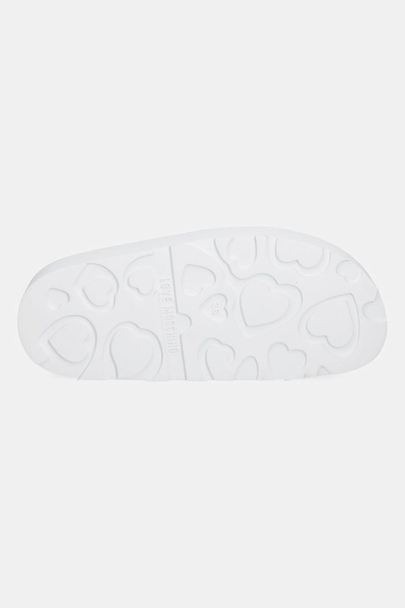 Love Moschino klapki skórzane JA28014I1MIE0100 biały