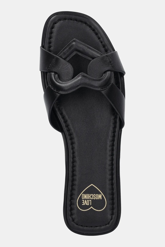 Love Moschino bőr papucs fekete JA28092G1MIA0000