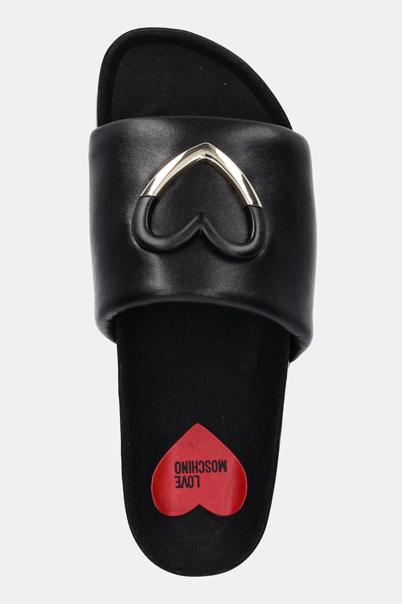 Kožené pantofle Love Moschino černá JA28283G1MIE0000