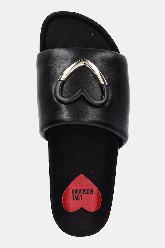 Kožené pantofle Love Moschino černá JA28283G1MIE0000