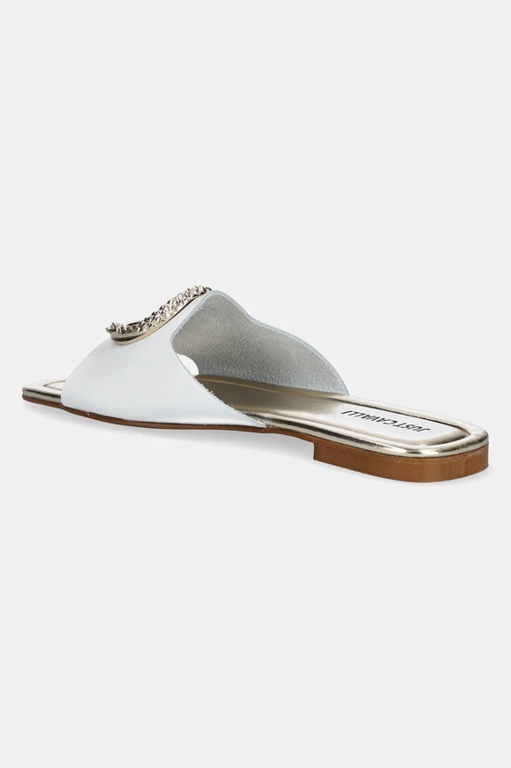 Obuwie Just Cavalli klapki skórzane 78RA3S92ZPB20003 biały