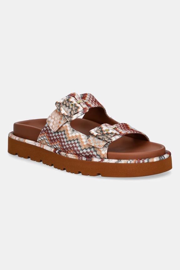 Missoni ciabatte slide Clea flat marrone MWF111.064