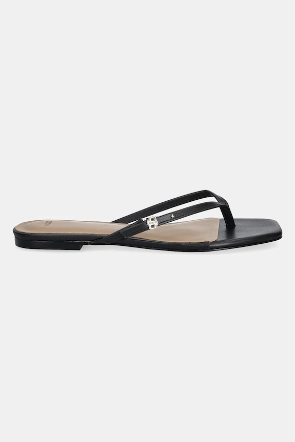 BOSS papuci de piele Charlize 50542228.001 negru SS25