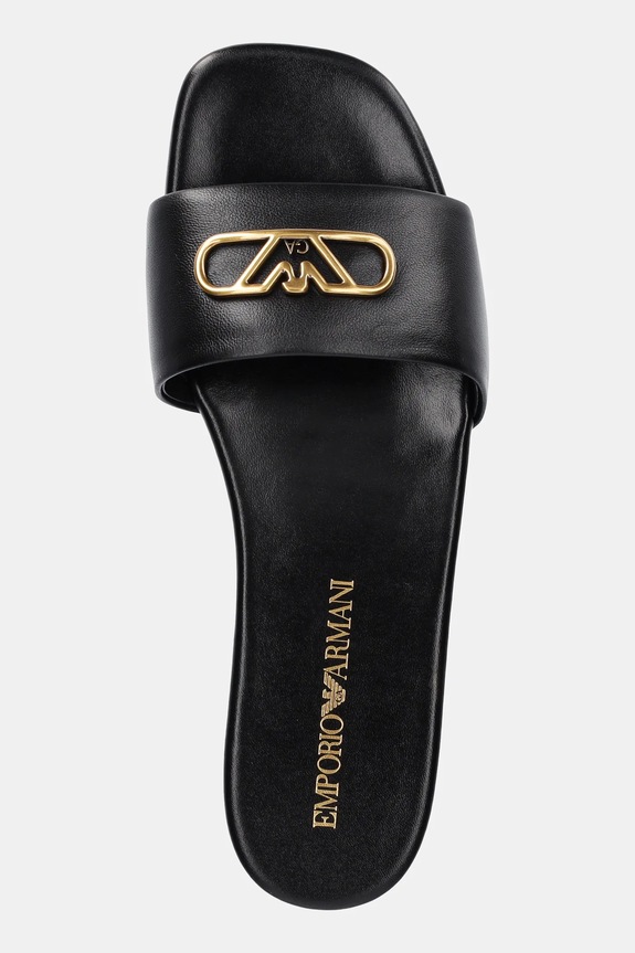 Kožené šľapky Emporio Armani čierna X3P846.XF271.00002