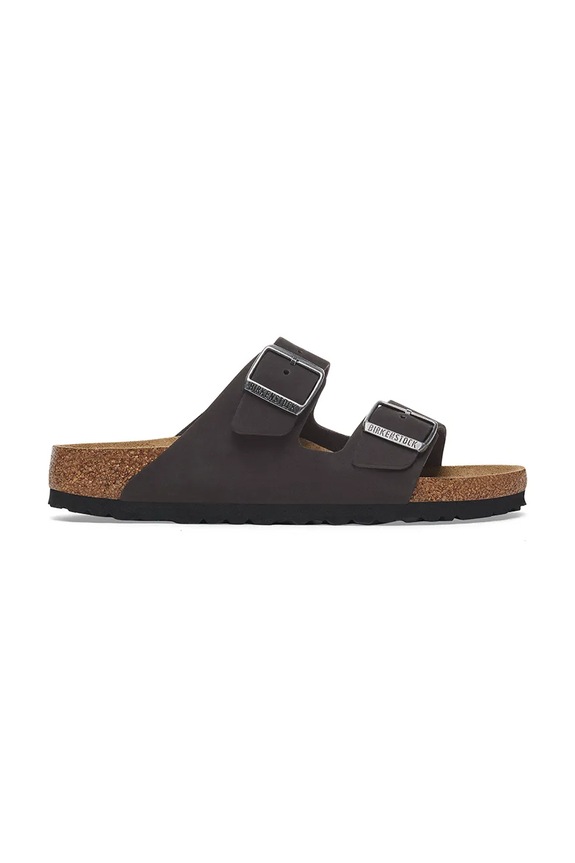 Nubukové pantofle Birkenstock Arizona SFB bez podpatku černá 1019011