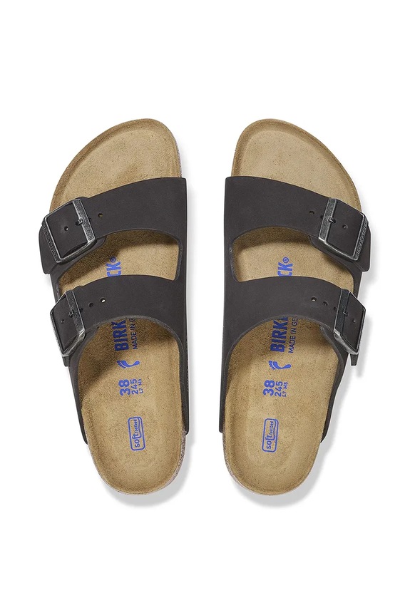 Birkenstock klapki nubukowe Arizona SFB 1019035 czarny