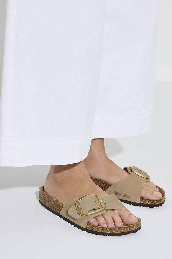 Nubukové pantofle Birkenstock Madrid Big Buckle 1024140