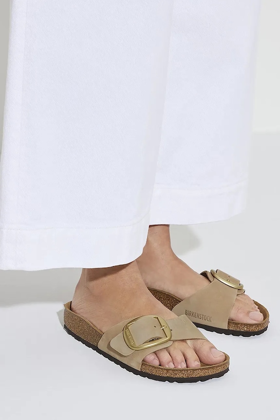 Nubukové pantofle Birkenstock Madrid Big Buckle 1024140