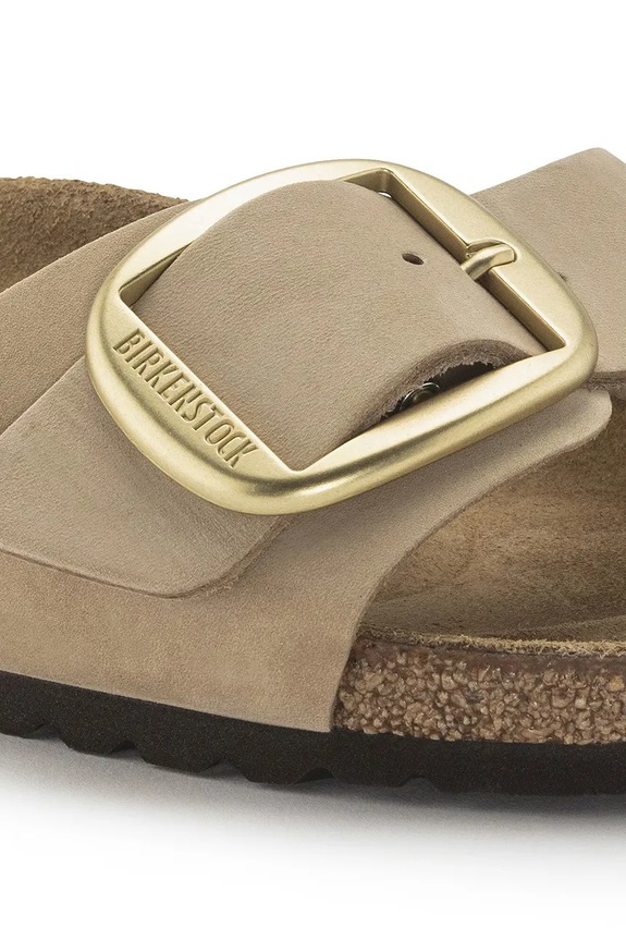 Boty Nubukové pantofle Birkenstock Madrid Big Buckle 1024140 béžová