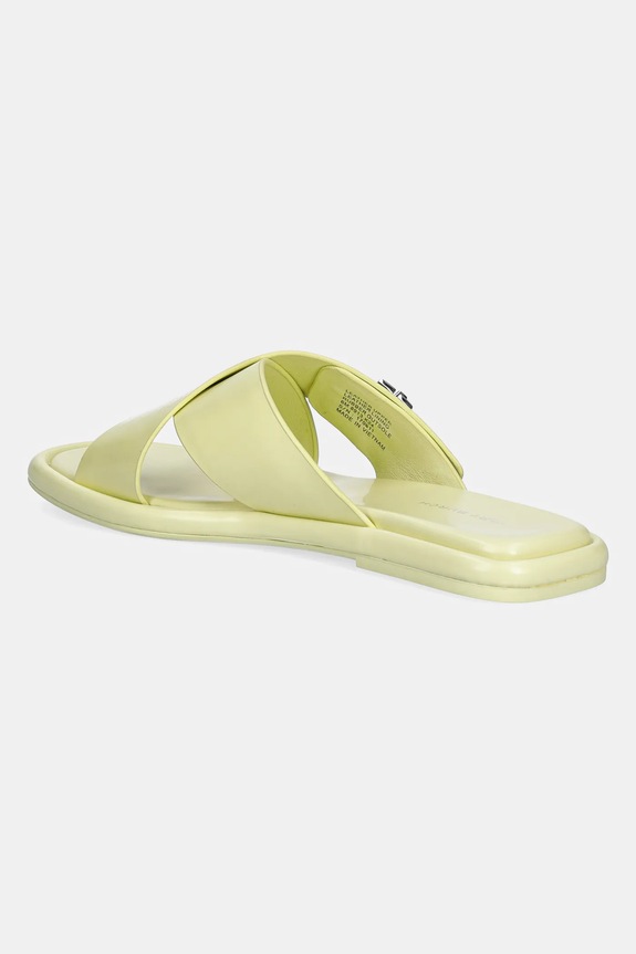 Παπούτσια Δερμάτινες παντόφλες Tory Burch T Lock Cross Band Slide 170611.700 κίτρινο
