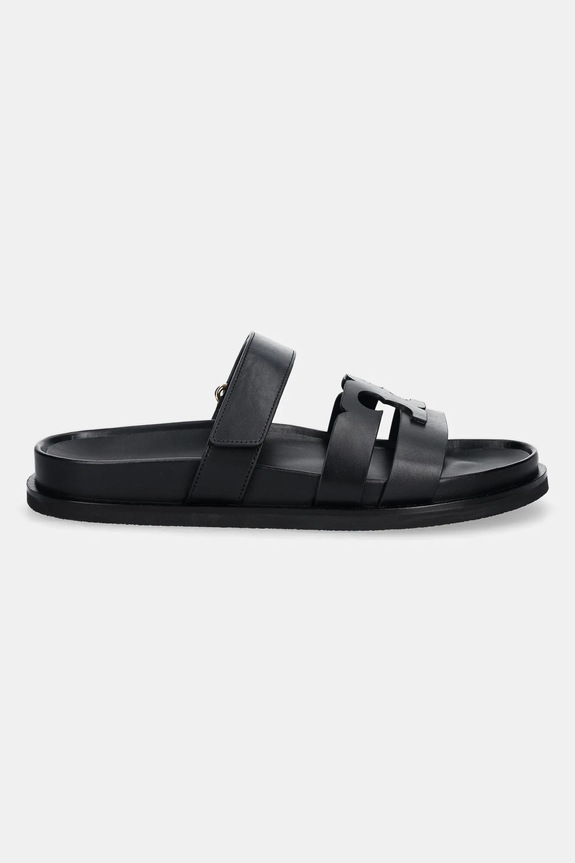 Tory Burch bőr papucs Ines Sport 161636.006 fekete SS26