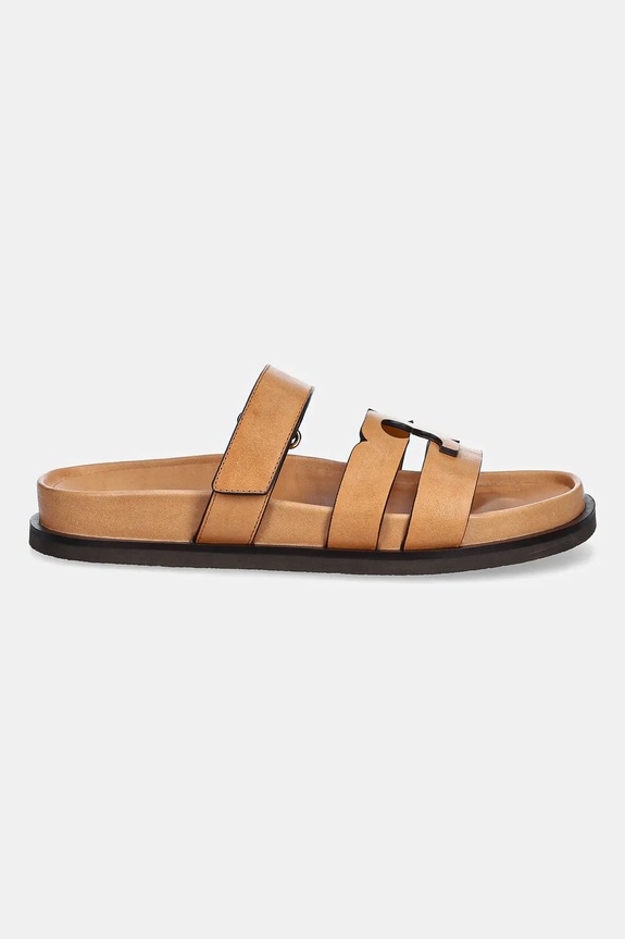 Kožené pantofle Tory Burch Ines Sport 168791.200 hnědá SS26