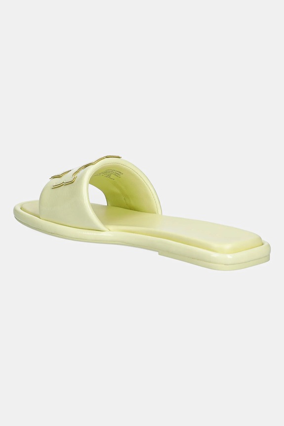 Παπούτσια Δερμάτινες παντόφλες Tory Burch Double T Sport Slide 141380.701 κίτρινο