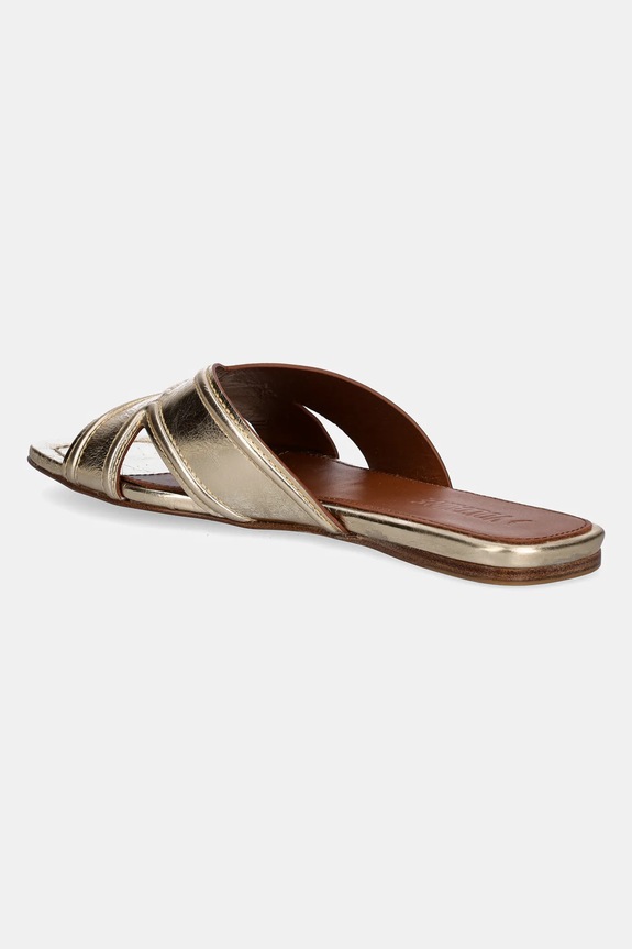 Obuv Kožené šľapky ZADIG&VOLTAIRE Azora SWCT01939 zlatá