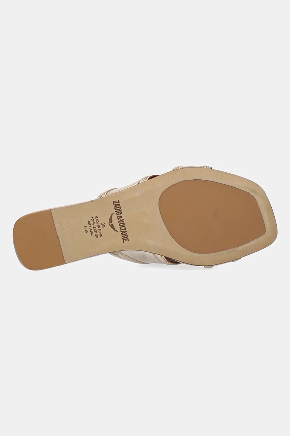 Kožené šľapky ZADIG&VOLTAIRE Azora SWCT01939 zlatá