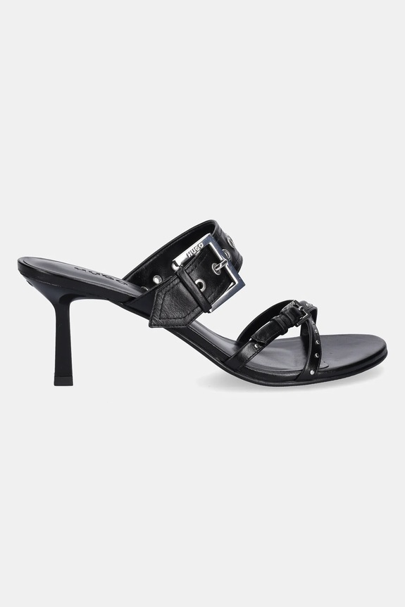 HUGO slapi de piele Katniss 50542113.001 negru SS25