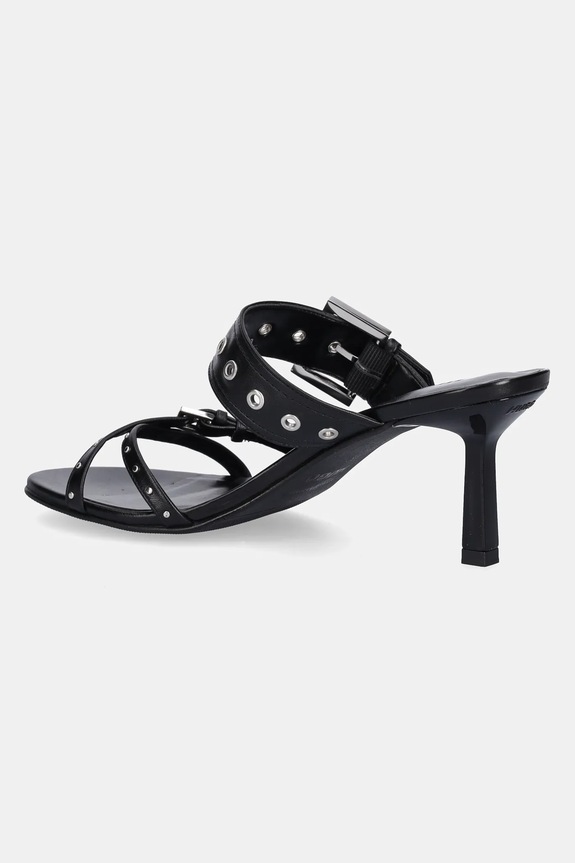 Încălțăminte HUGO slapi de piele Katniss 50542113.001 negru