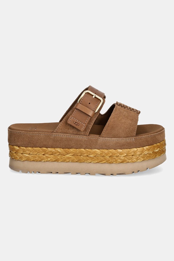 UGG klapki skórzane Aubrey Slide 1167451.CHE brązowy SS25