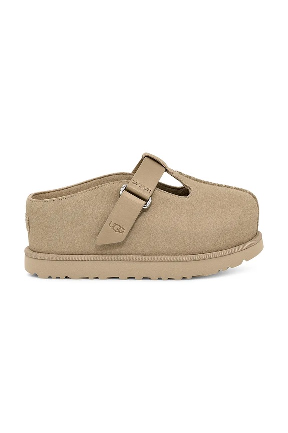 UGG ciabatte slide in camoscio Goldenstar Hi Clog pelle scamosciata beige 1167550.SAN