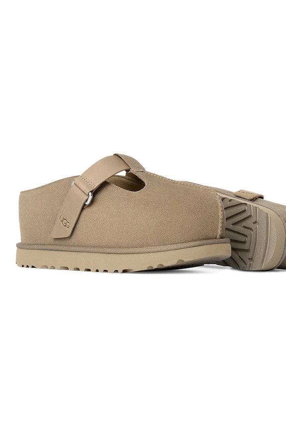 Scarpe UGG ciabatte slide in camoscio Goldenstar Hi Clog 1167550.SAN beige