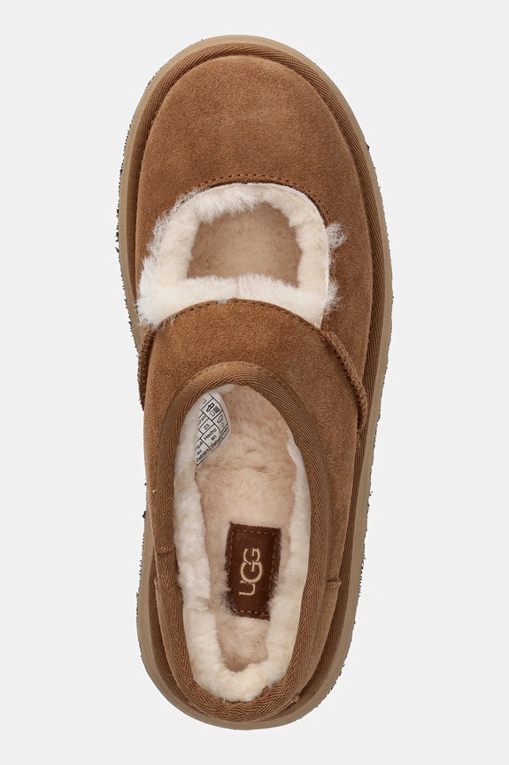 Kućne papuče od brušene kože UGG Bea Mary Jane smeđa 1167612.CHE