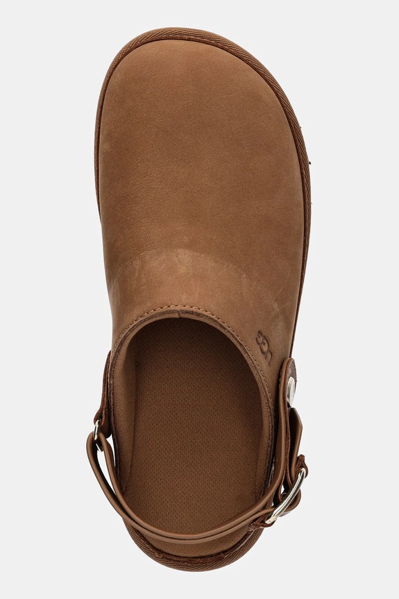 Natikače od nubuk kože UGG Goldenstar Villa Clog smeđa 1169590.CHE