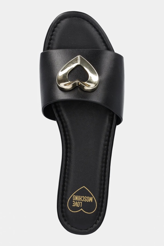 Love Moschino klapki skórzane czarny JA28161G0MIA0000