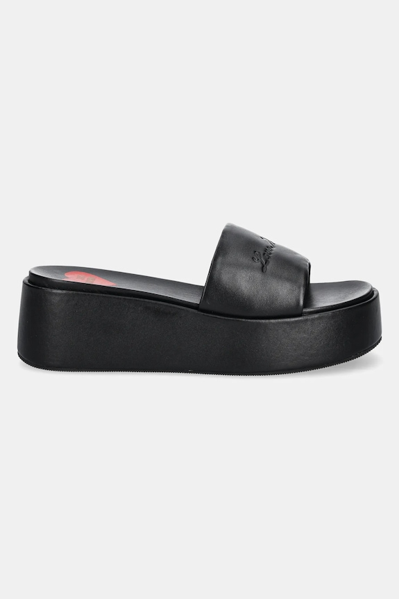 Love Moschino klapki skórzane JA28177I0MIA0000 czarny SS25