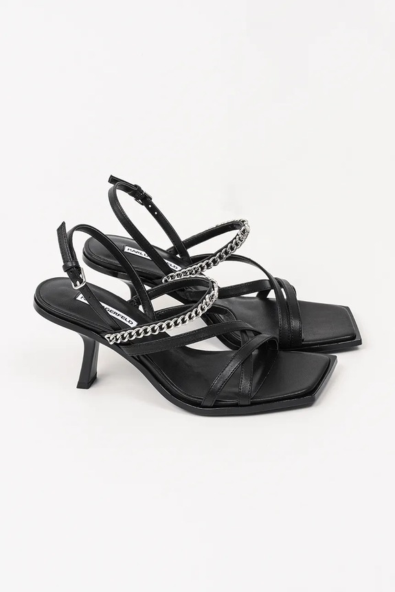 Δερμάτινα πέδιλα Karl Lagerfeld KARMEL KL33625.000 μαύρο SS25