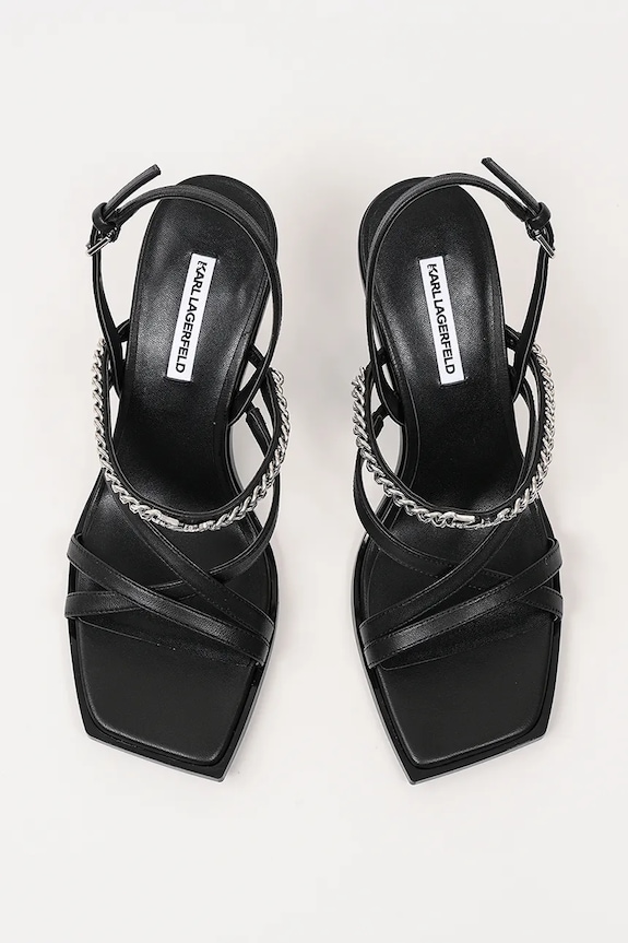 Δερμάτινα πέδιλα Karl Lagerfeld KARMEL μαύρο KL33625.000